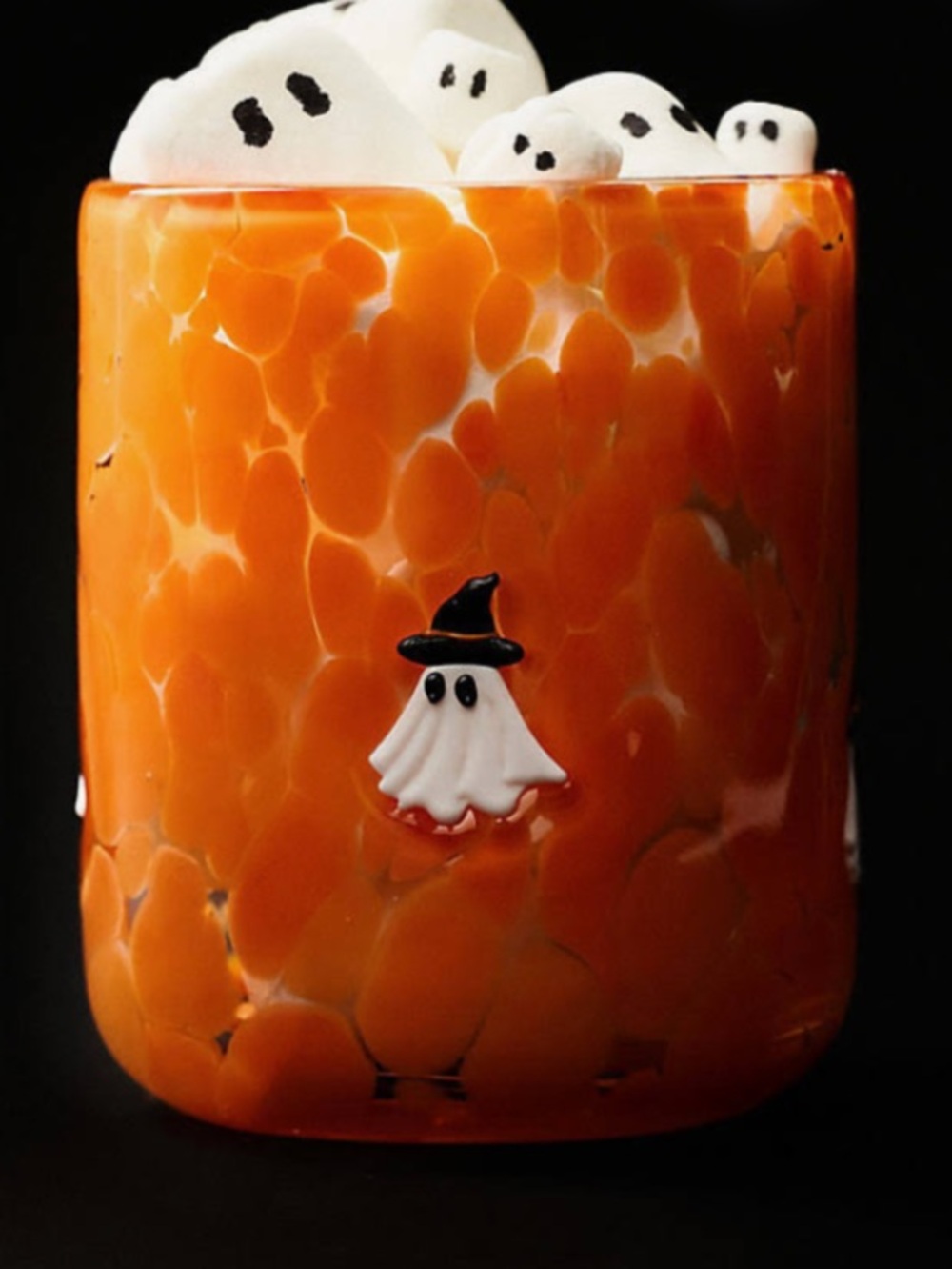 Anthropologie Ghost Juice Glass Icon Confetti New in Box Halloween Orange NIB
